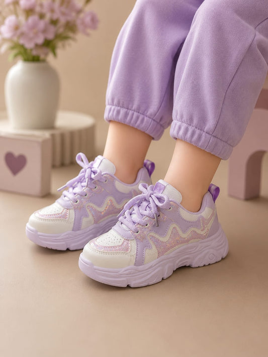 Girls Glitter Chunky Sneakers | Premium Casual Sports Shoes (EU 26–37)