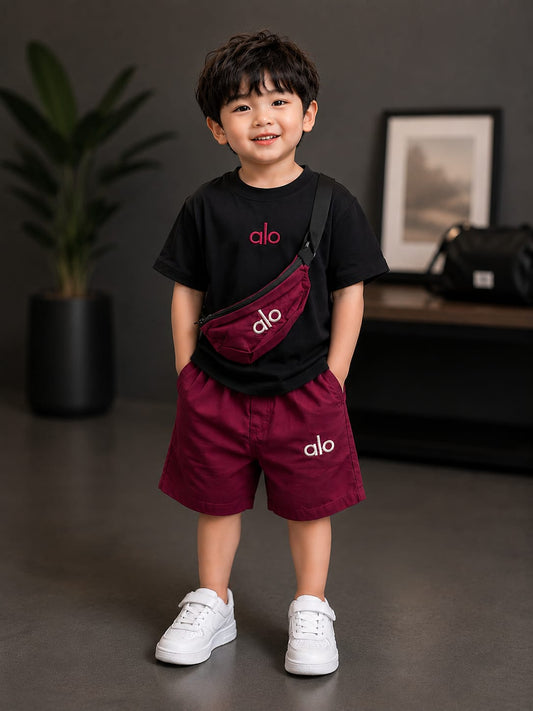 Kids 3 Pcs Summer Cord Set with Crossbody Sling Bag | Premium Casual Outfit | Size 18–26