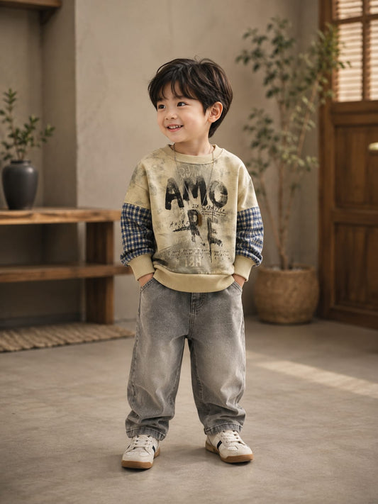 Kids All Season Graphic Print Full Sleeve Sweatshirt | Soft Casual Wear for Boys | Size 18–26