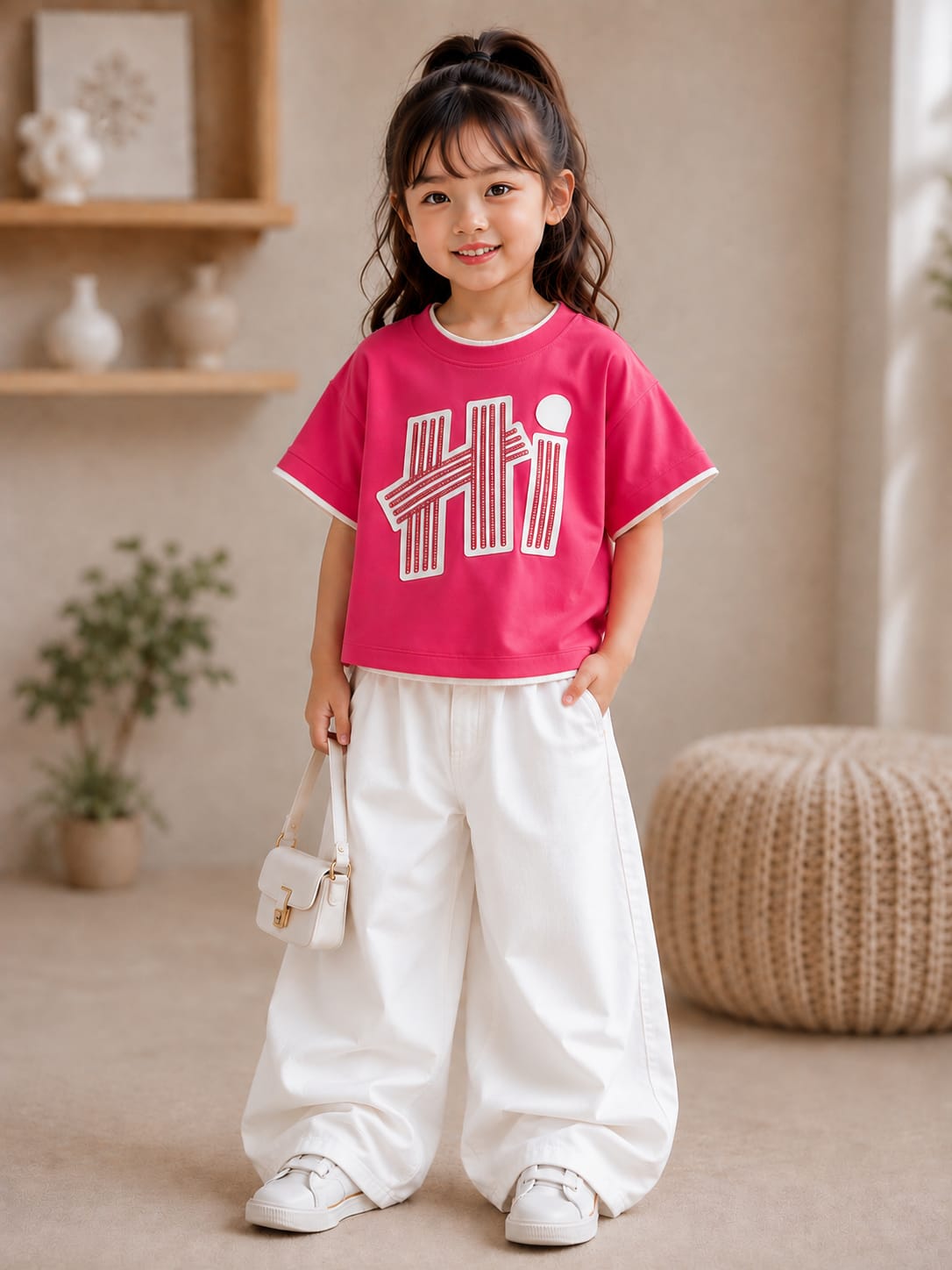 Girls Pink Graphic Sweatshirt T-Shirt