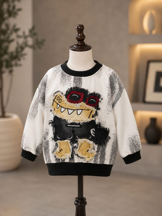 Boys Premium Monster Graphic Sweatshirt | Stylish Printed Kids Sweatshirt | Sizes 18-26