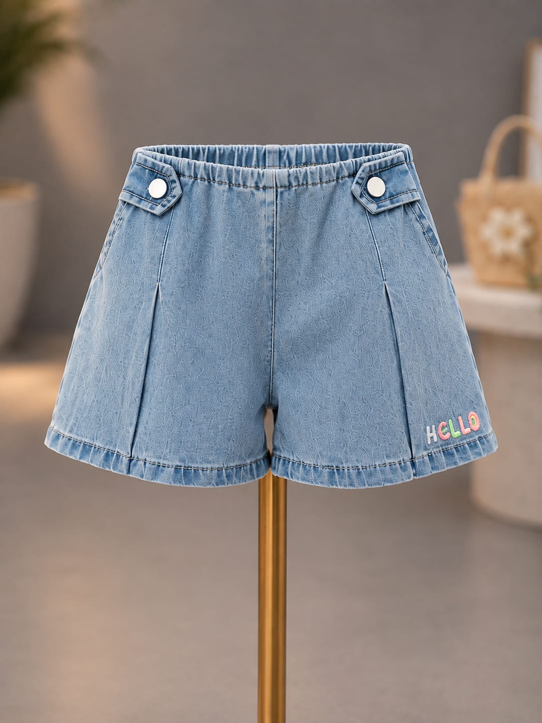 Girls Denim Co-Ord Set with T-Shirt & Shorts | Cute Summer Outfit Set |