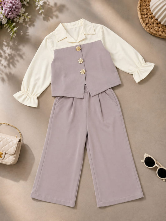 Girls Elegant Co-Ord Pant Suit Set | Stylish Party Wear Outfit | 6 month-6 Years