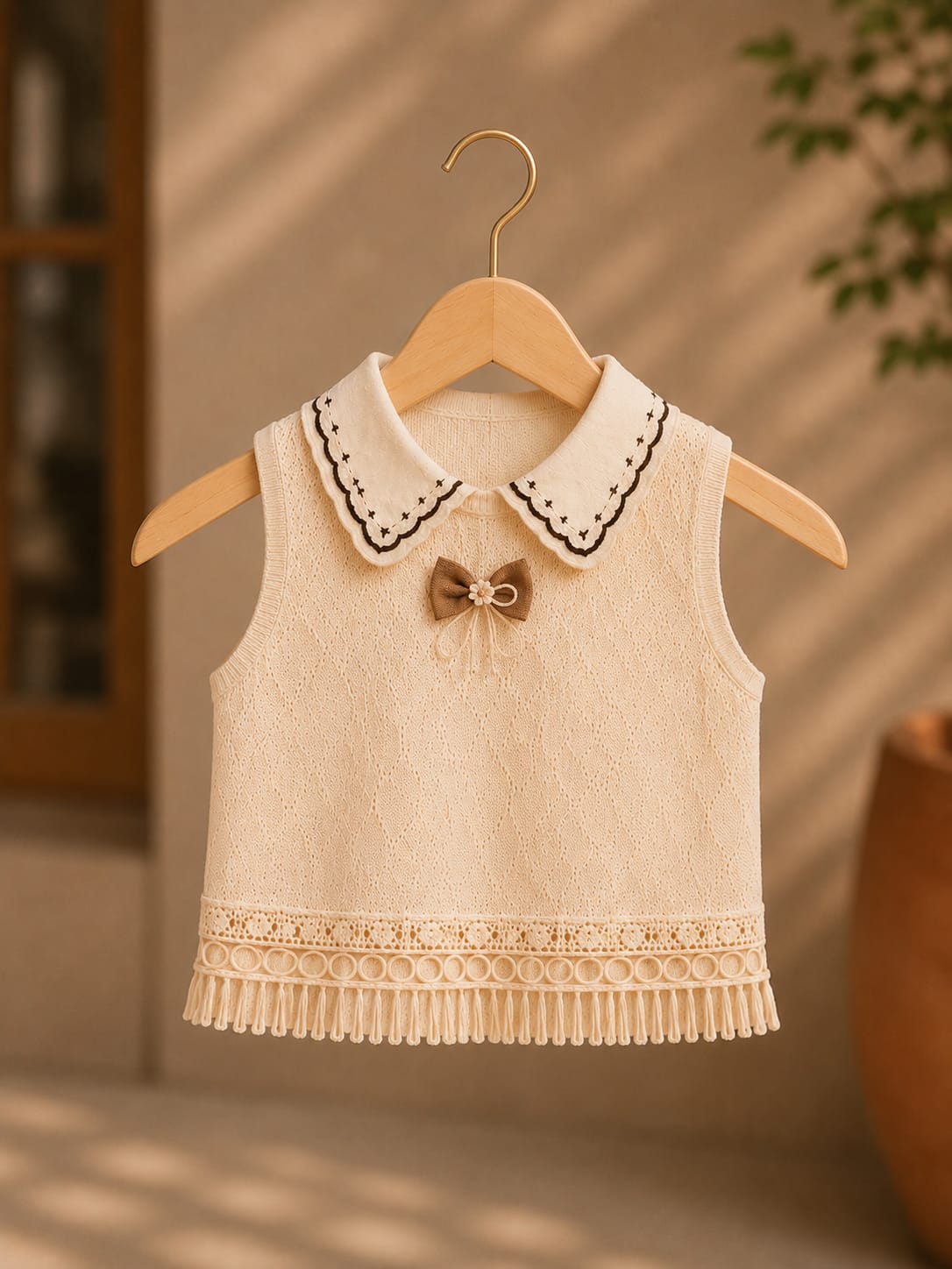 Girls Elegant Knitted Top & Wide Leg Pant Co-Ord Set | Party Wear Outfit | 6 month-6 Years