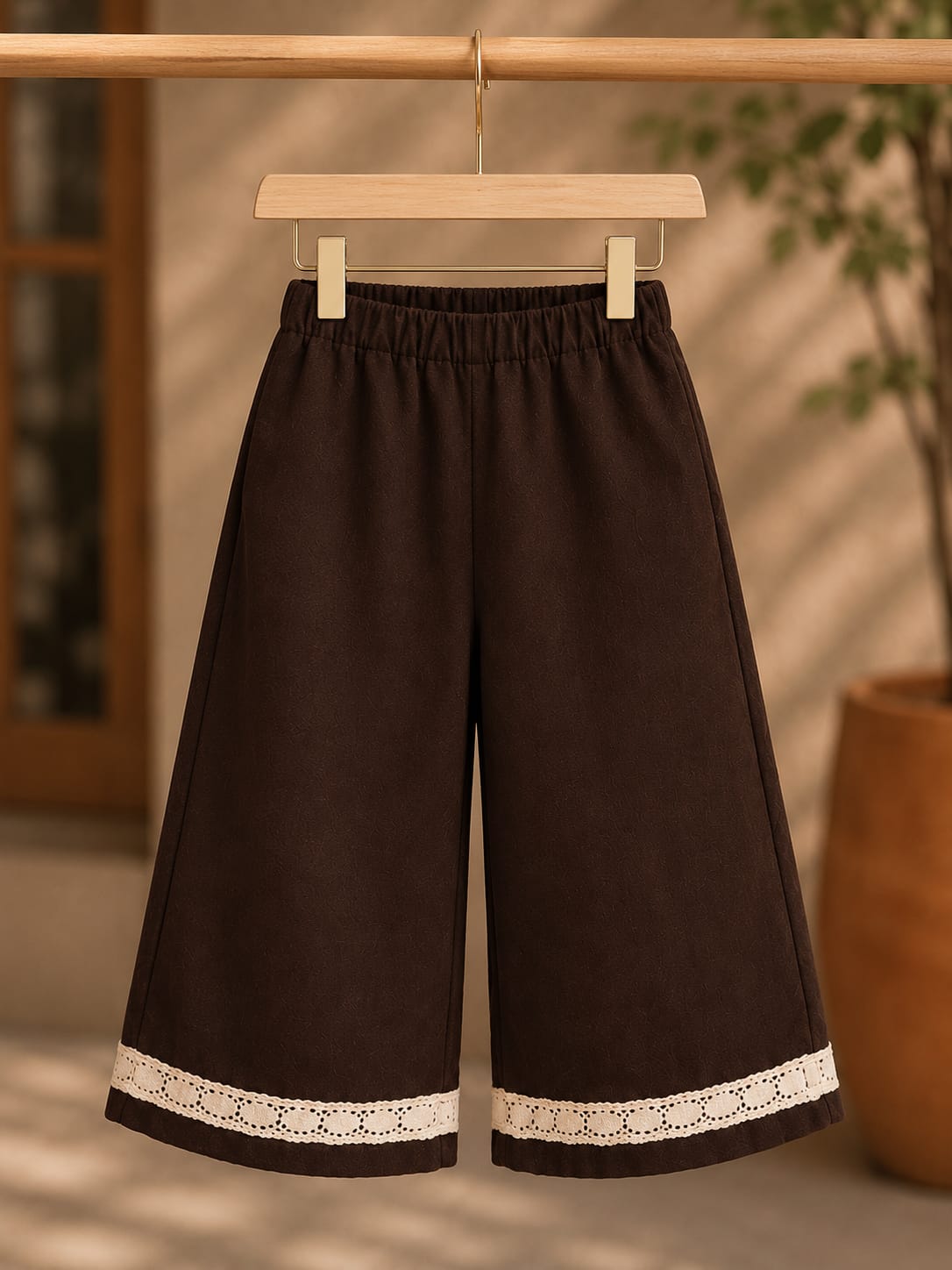 Girls Elegant Knitted Top & Wide Leg Pant Co-Ord Set | Party Wear Outfit | 6 month-6 Years