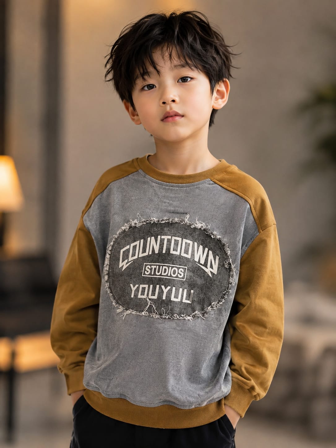 Boys Grey & Mustard Graphic Sweatshirt (6-11 Years)