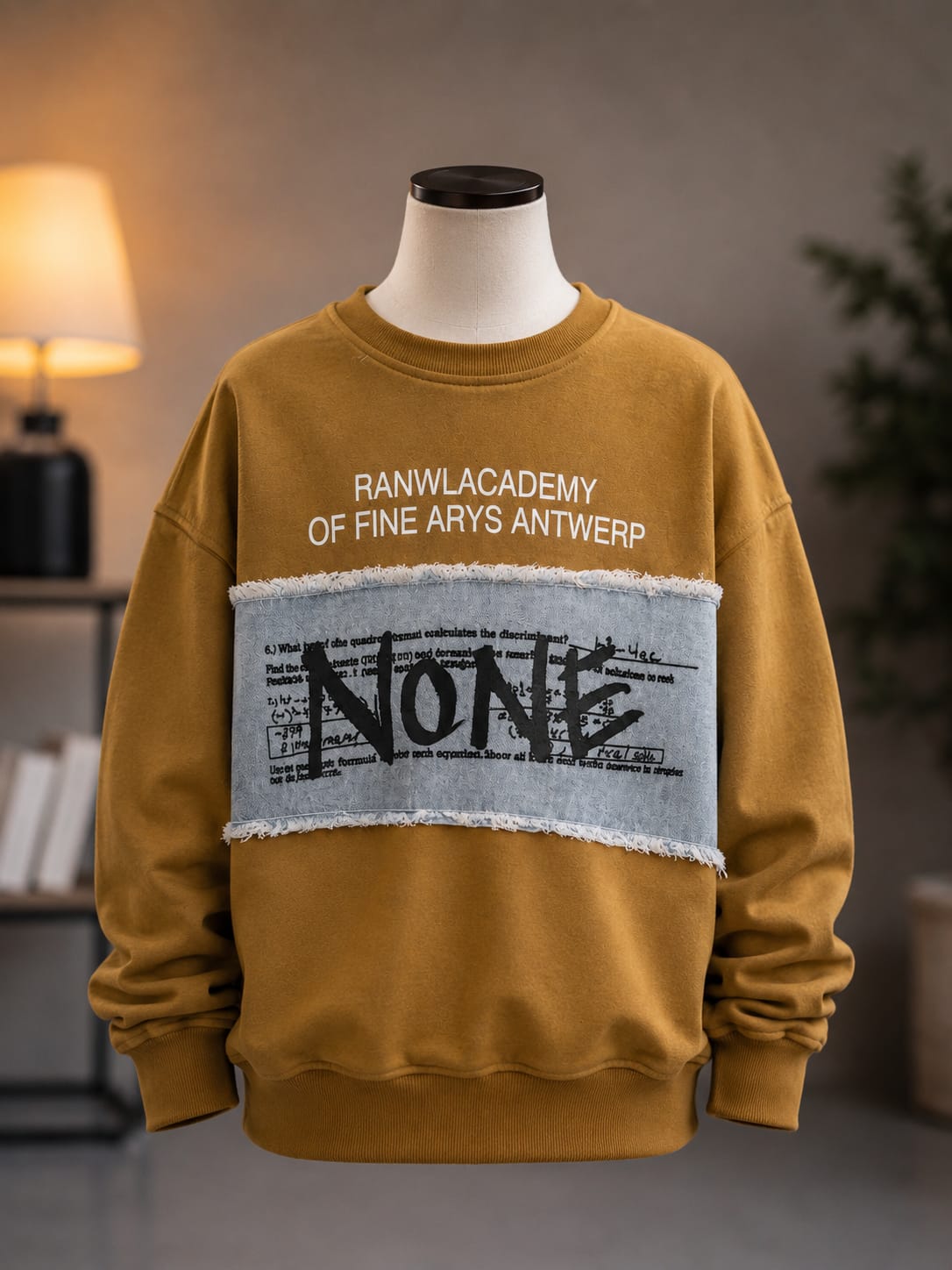 Boys Mustard Denim Patchwork Winter Sweatshirt (6-11 Years)