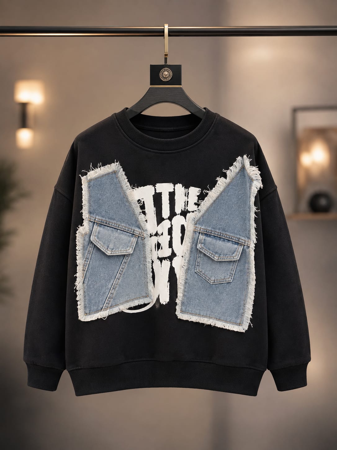 Urban Denim Patch Sweatshirt for Boys (6-11 Years)