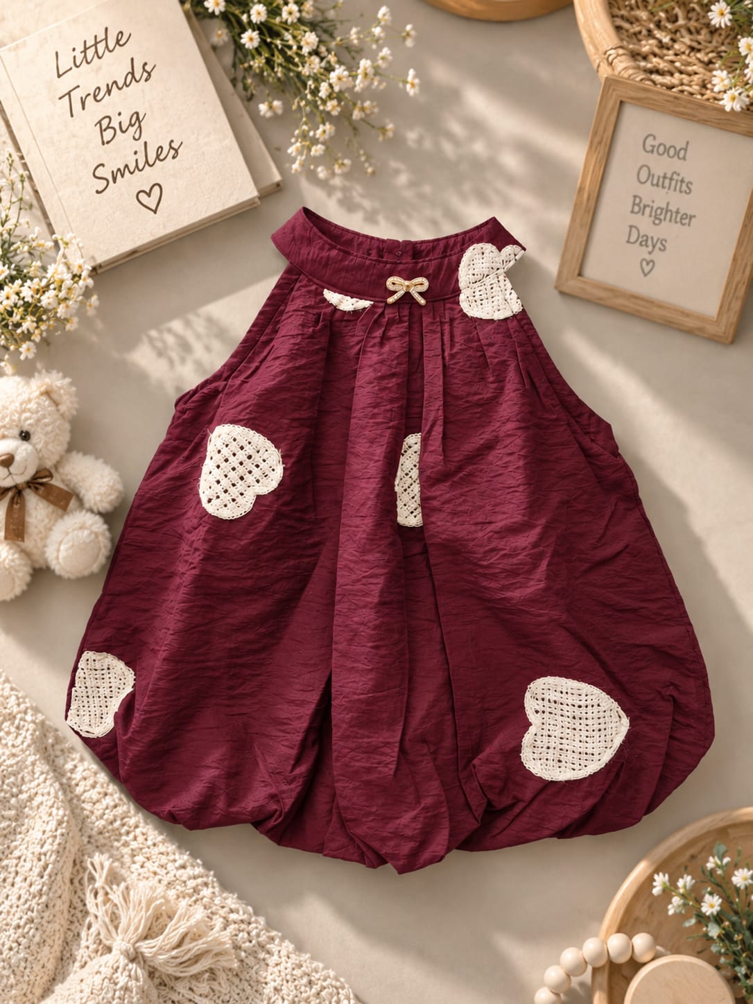 Little Hearts Bubble Top for Baby Girls | 6 Months to 5 Years