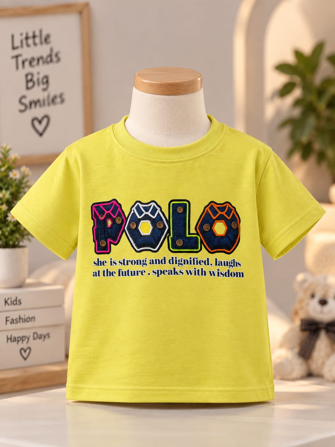 POLO Graphic Print Kids T-Shirt – Yellow