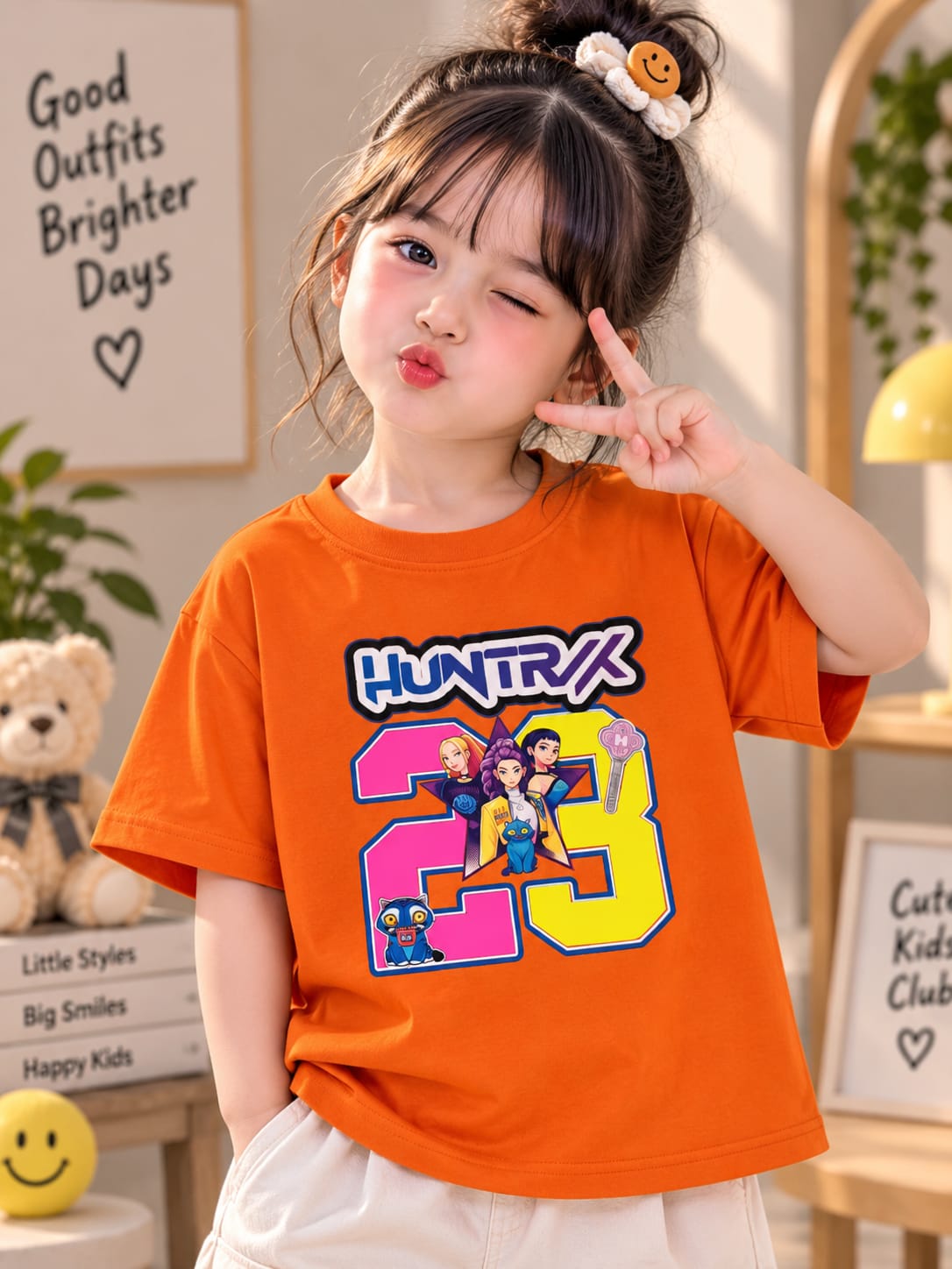 HUNTR/X 23 Graphic Print Kids T-Shirt for Girls