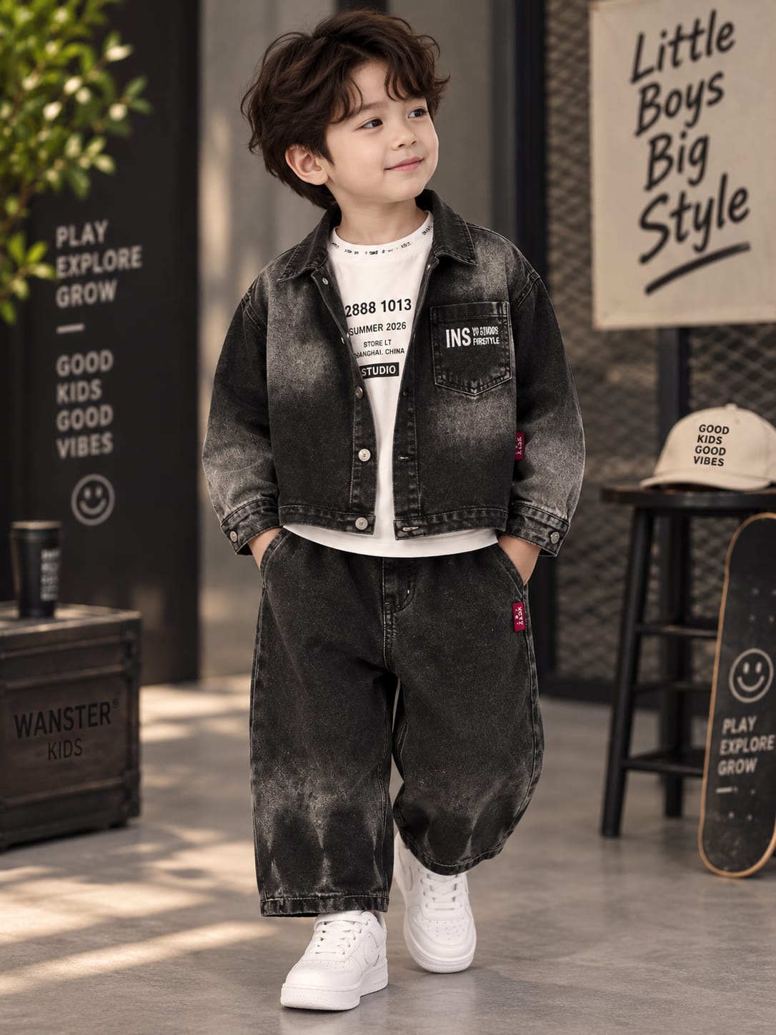 Boys Premium Printed Co-Ord Set | Korean Style Sweatshirt & Jogger Set | Sizes 18–26