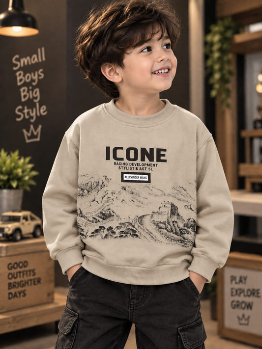 Kids Premium Printed Sweatshirt | Mountain Graphic Casual Sweatshirt | Sizes 6 Months–5 Years