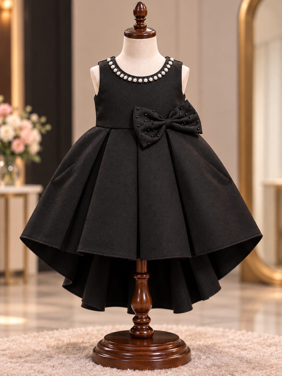 Girls Black Pearl Party Dress | Premium Princess Occasion Dress | 1-4 Years