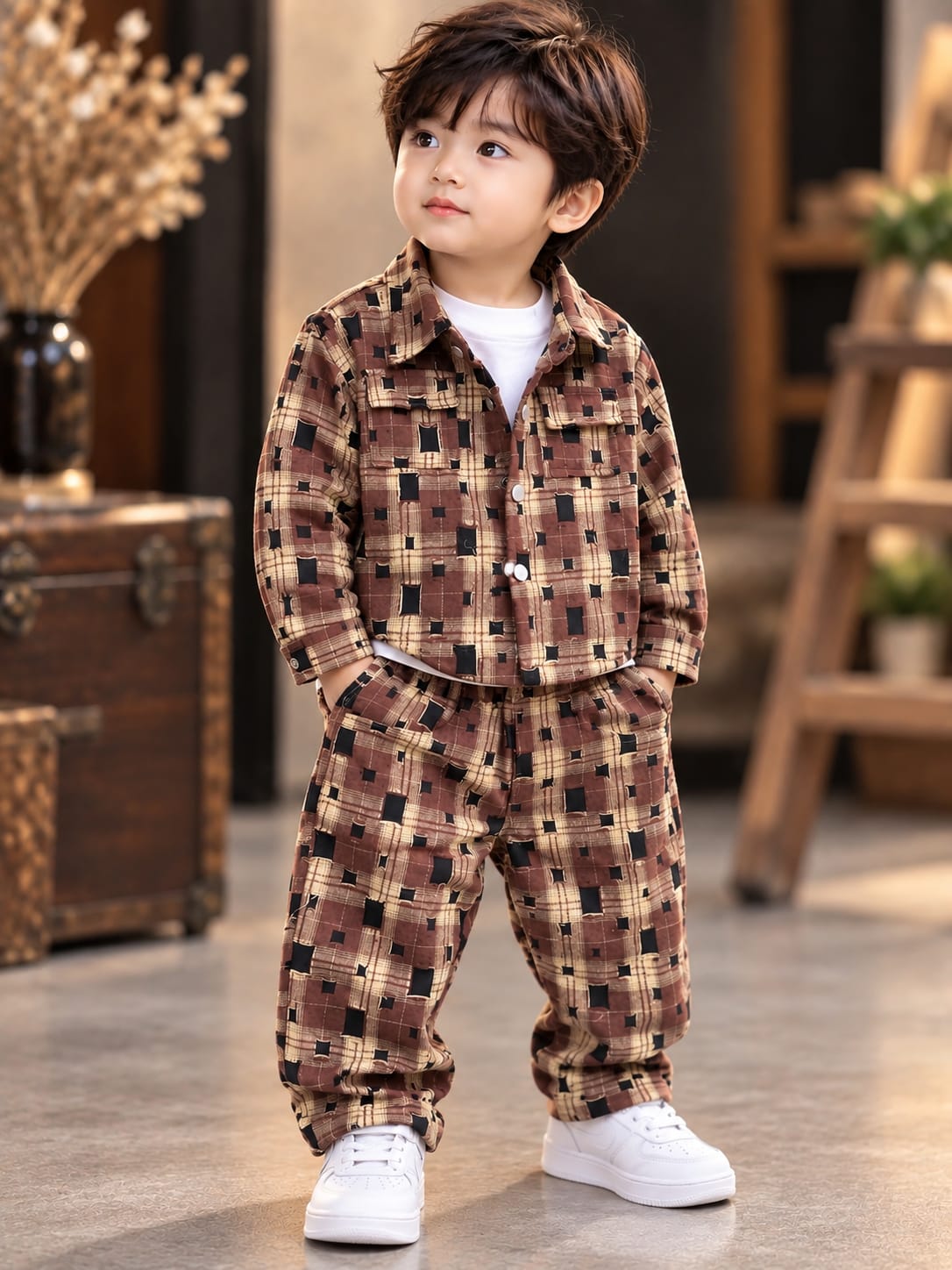 Boys Premium Korean Style Printed Co-Ord Set | Stylish Casual Wear | Sizes 6 Months–4 Years.