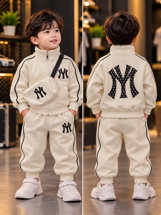 Kids Premium Varsity Tracksuit Set | Stylish Jacket & Joggers | Casual Sporty Wear | Sizes 18–26