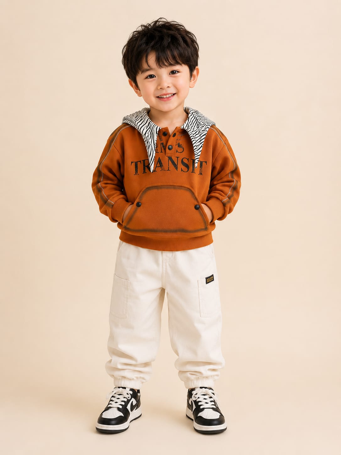 Kids MS Transit Printed Sweatshirt | Rust Orange | 1–5 Years