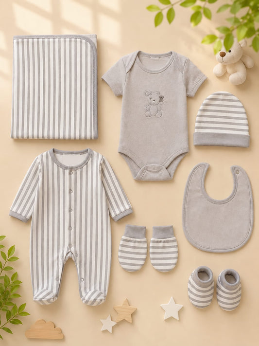 Premium Newborn 6-Piece Baby Clothing Gift Set | Soft Cotton | 0–6 Months | Unisex
