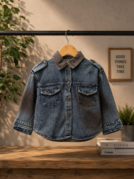 Boys Premium Washed Denim Shirt | Classic Casual Overshirt | 2–7 Years