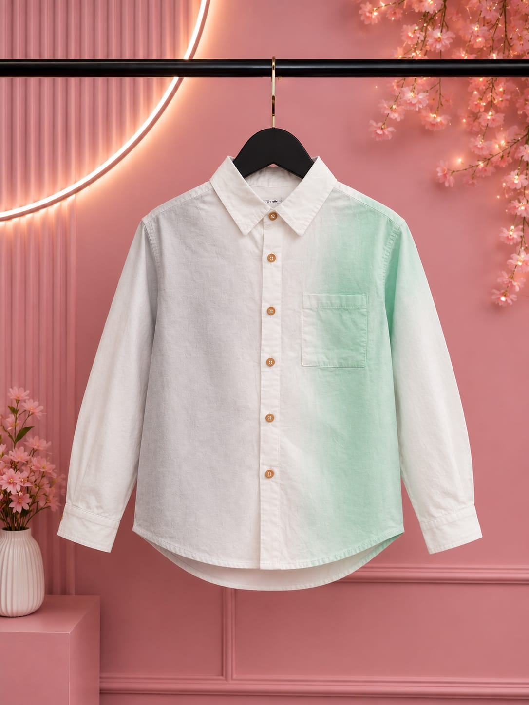 Boys Premium Classic White Cotton Full Sleeve Shirt | Smart Casual Party Wear (2–7 Years)