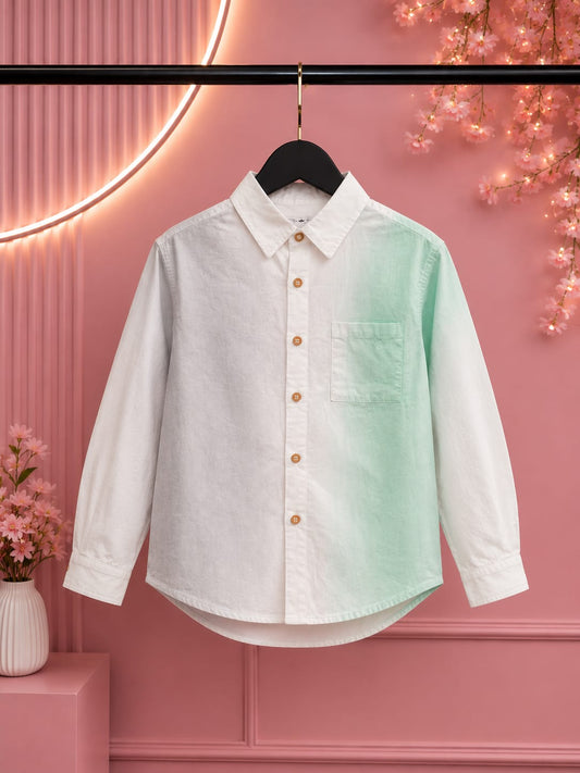 Boys Premium Classic White Cotton Full Sleeve Shirt | Smart Casual Party Wear (2–7 Years)