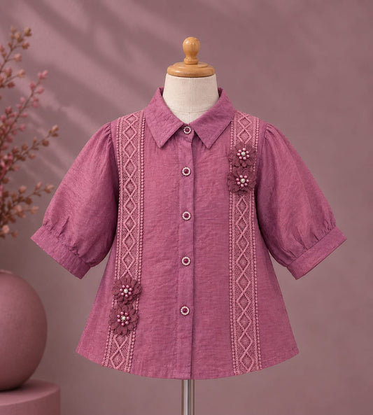 Girls Premium EmbroidereTop | Designer Top & Wide Leg Pants | Size 18–26