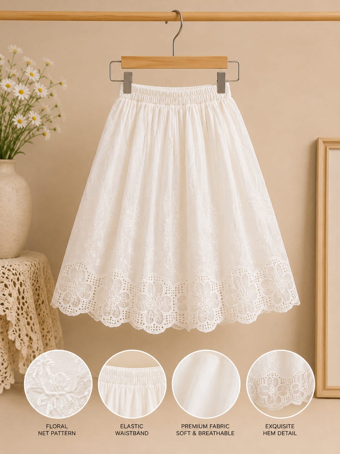 Girls Elegant Lace Top & Embroidered Long Skirt Co-Ord Set | Party Wear | 2–6 Years