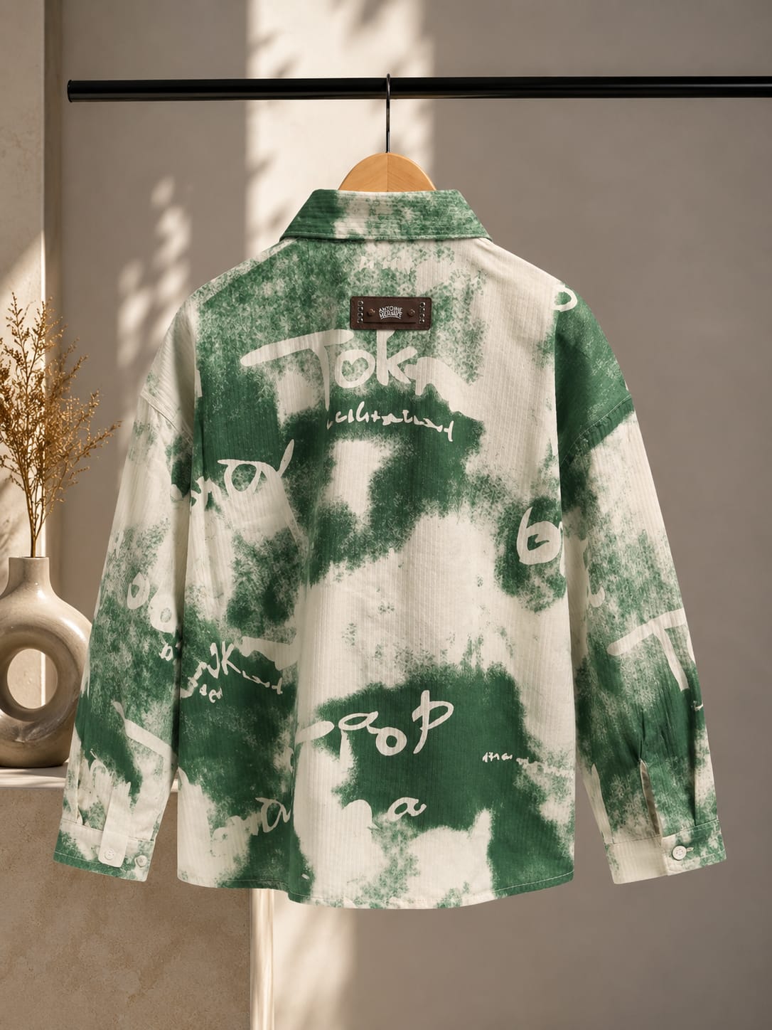 Boys Premium Green Tie-Dye Printed Casual Shirt | Full Sleeve Cotton Blend Shirt | Ages 4–10 Years