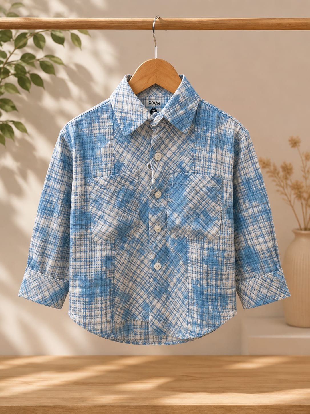 Premium Boys Blue Checked Cotton Full Sleeve Shirt | Casual Check Print Shirt | Sizes 2–10 Years