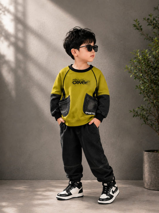 Boys Premium Utility Pocket All Season Sweatshirt | Casual Full Sleeve Top | Sizes 18–26