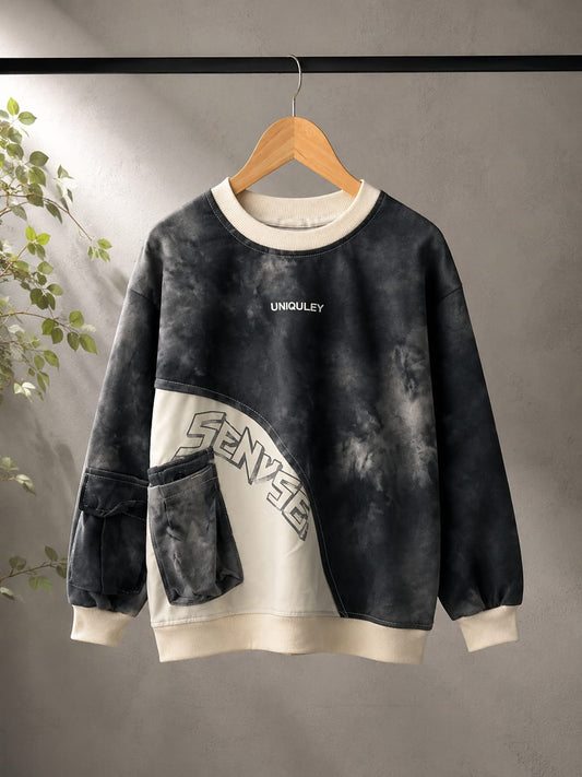 Boys Premium Tie-Dye Utility Pocket Sweatshirt | Casual Cotton Sweatshirt | All Season Wear | Size 18-26