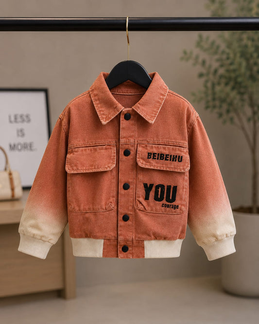 Boys Premium Ombre Denim Jacket | Casual Button-Up Jacket | All Season Wear | Sizes 18–26