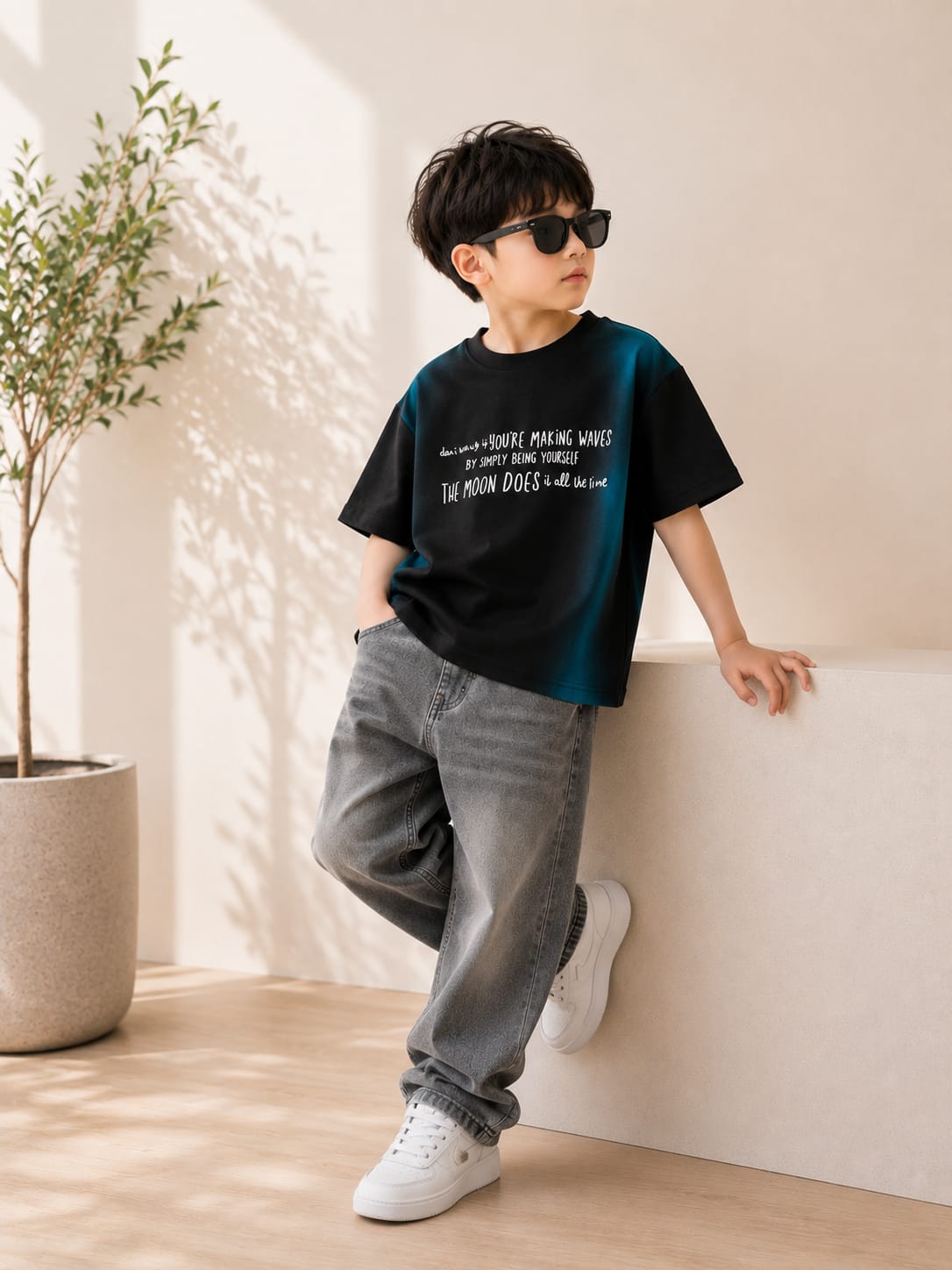 Boys Premium Typography Printed Half Sleeve T-Shirt | Soft Cotton Casual Round Neck Tee | 6-12 Years