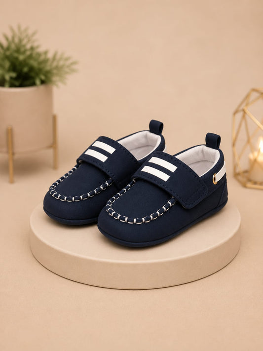Baby Boys & Girls Soft Sole Casual Loafer Shoes – Navy Blue | Newborn First Walker Shoes