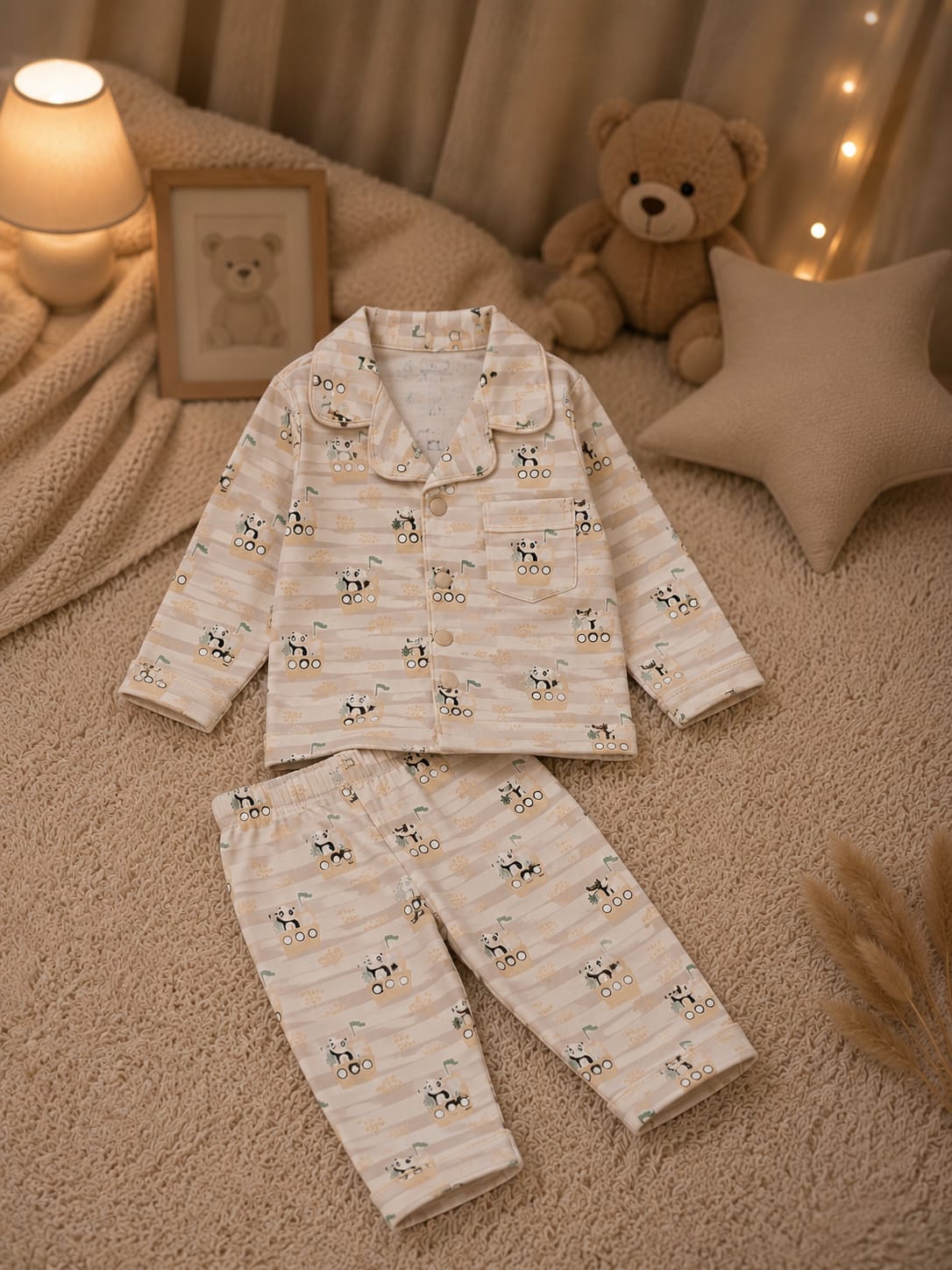 Baby Boys Cotton Night Suit Set – Full Sleeve Shirt & Pajama 2 Pcs Sleepwear |  | 6 Months–18/24