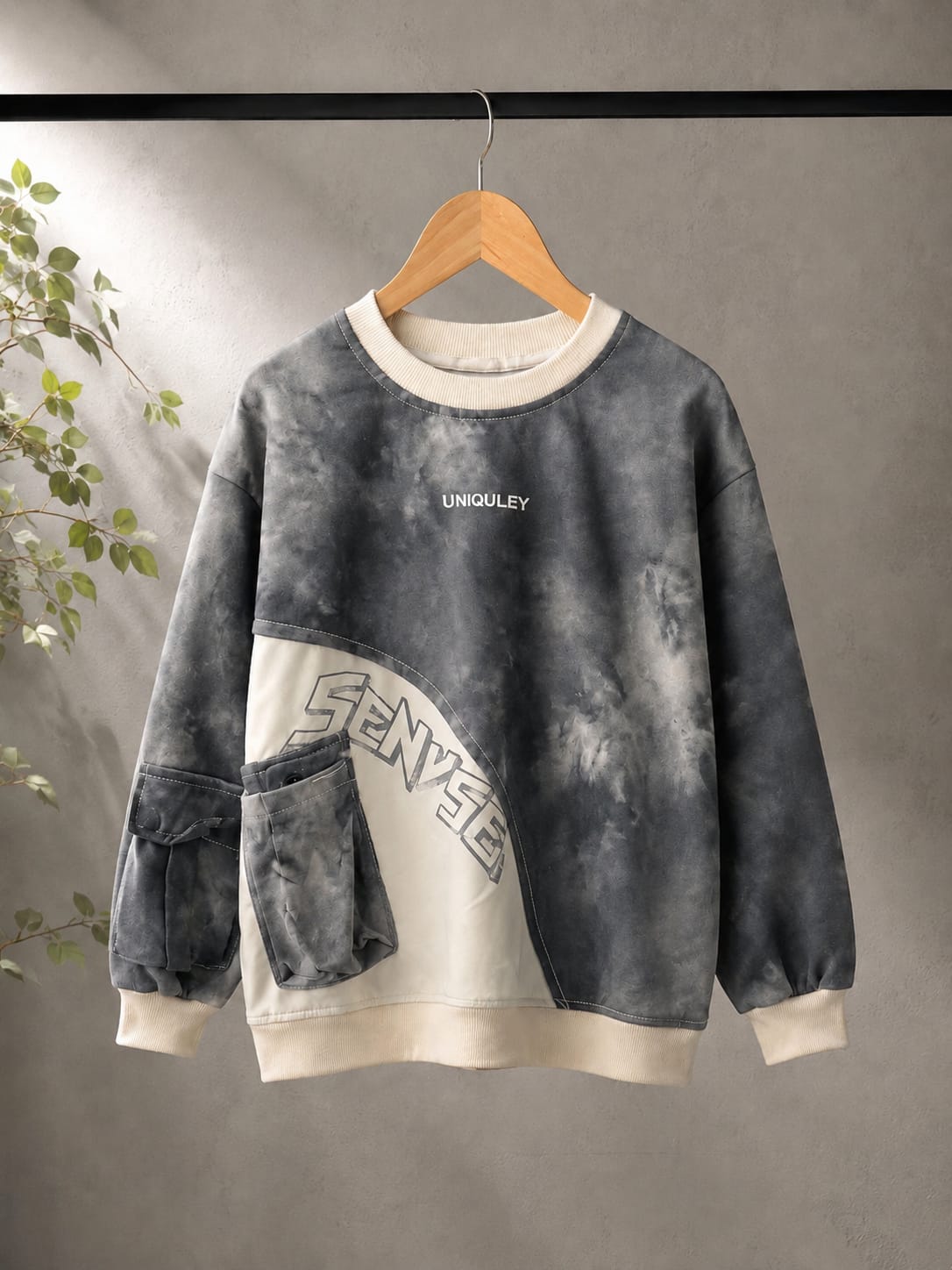 Boys Premium Tie-Dye Utility Pocket Sweatshirt | Casual Cotton Sweatshirt | All Season Wear | Size 18-26