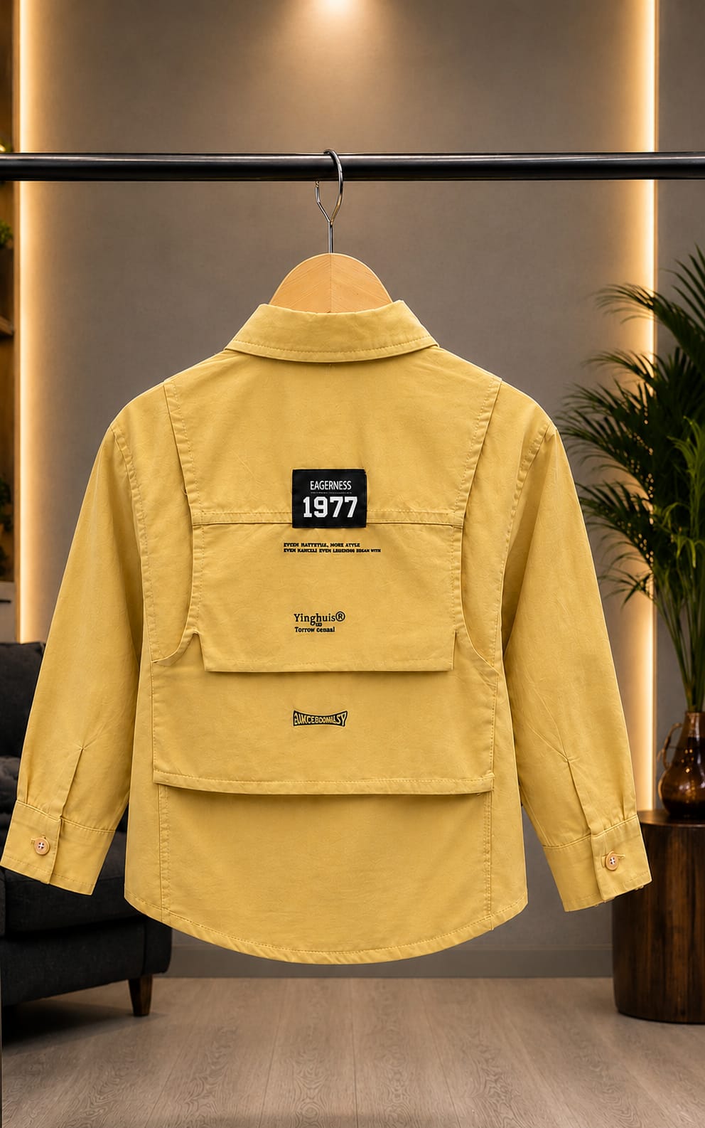 Premium Boys Mustard Full Sleeve Cotton Shirt | Casual Party Wear | Sizes 2–7 Years