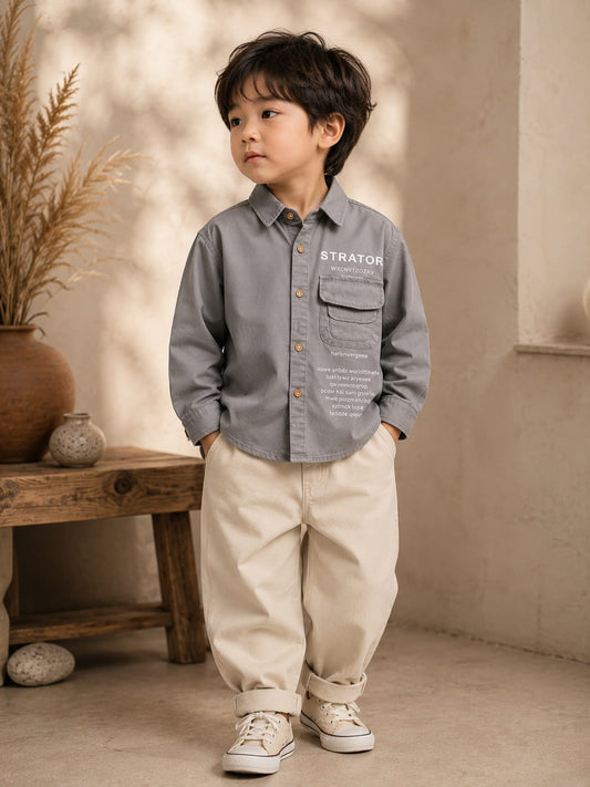 Premium Boys Printed Full Sleeve Cotton Shirt | Smart Casual & Party Wear | Sizes 2–7 Years