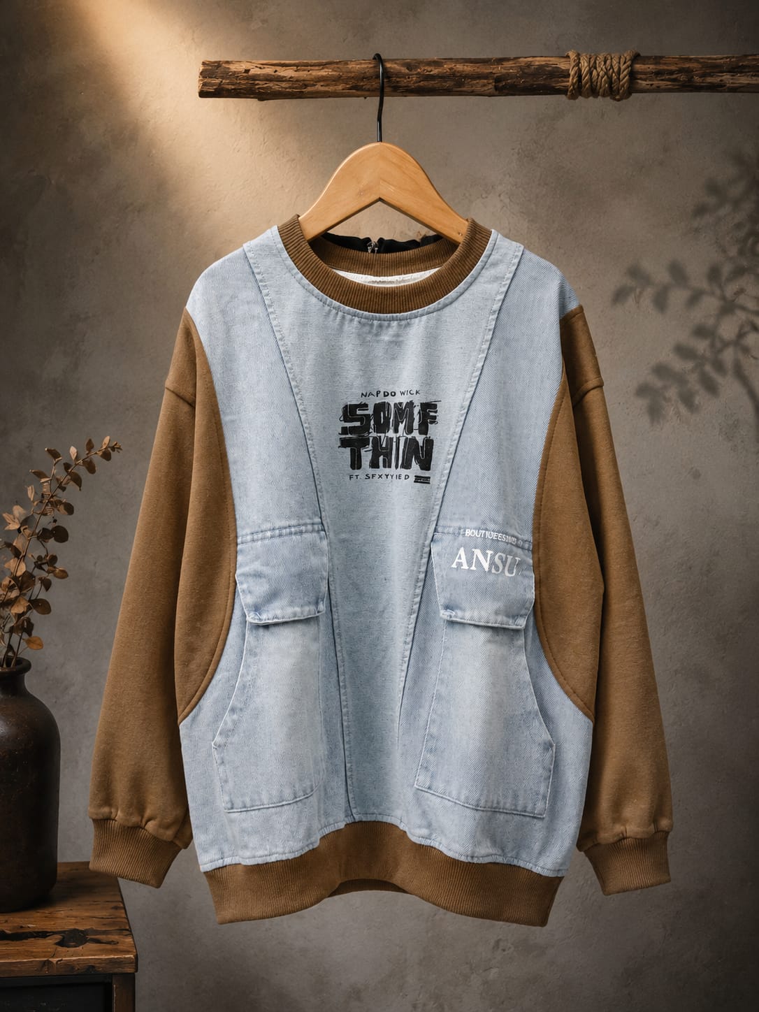 Boys Premium Denim Look Sweatshirt | Full Sleeve Casual Cotton Blend Sweatshirt | Ages 6–12 Years