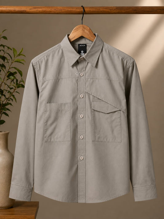 Premium Boys Solid Full Sleeve Casual Shirt | Cotton Blend Utility Pocket Shirt | Sizes 2–10 Years