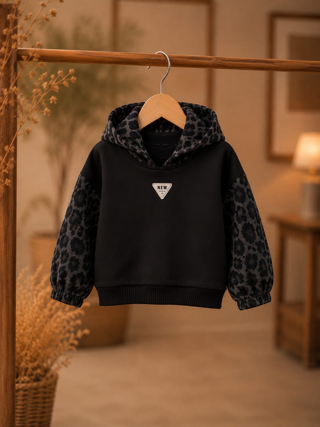 Kids 3 Pcs Leopard Print Cord Set with Faux Leather Jacket | Premium Casual Outfit | Size 18–26