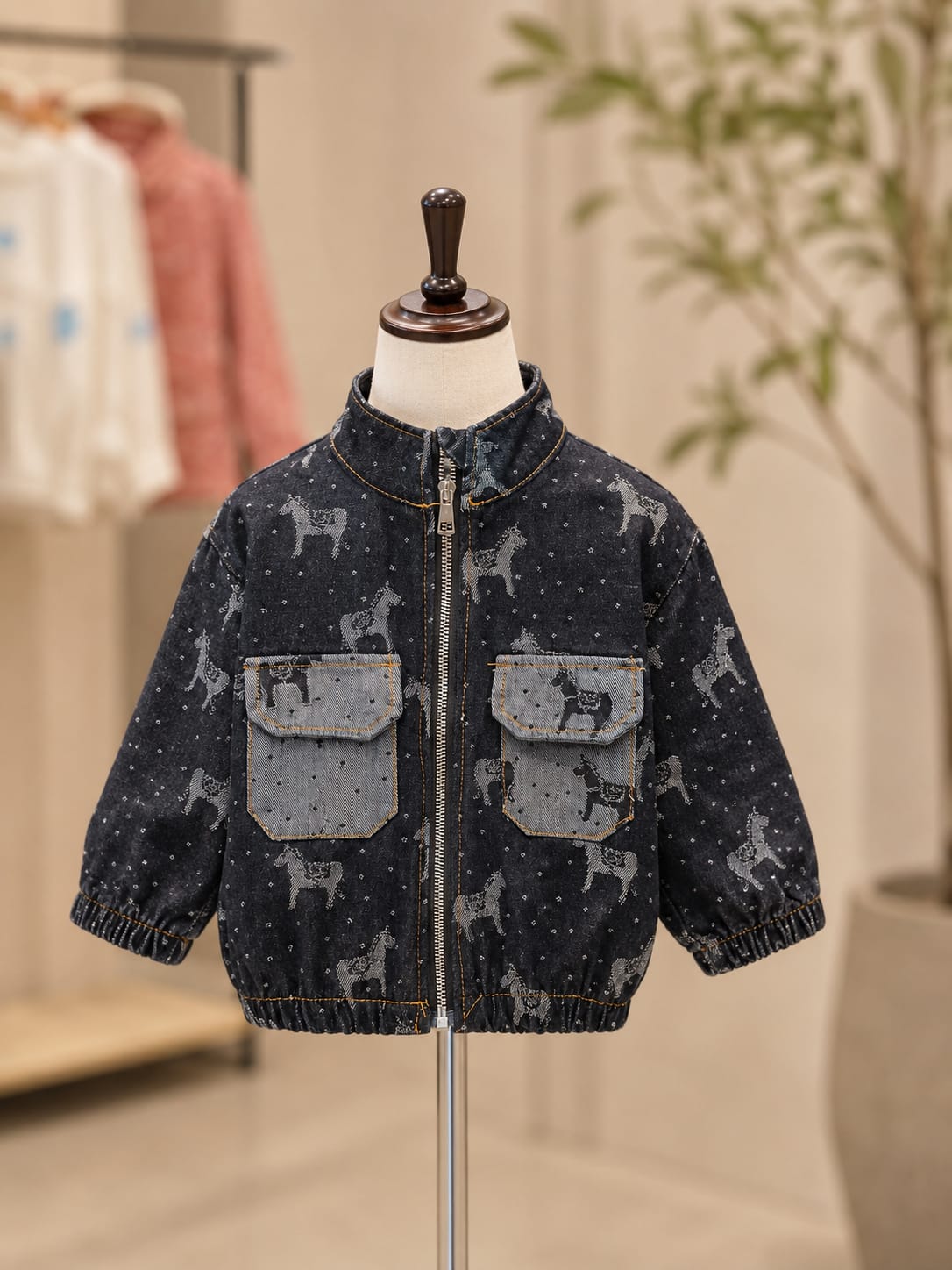 Boys Black Printed Jacket with T-Shirt & Jogger Set | 3-Piece Winter Outfit | Sizes 18-26