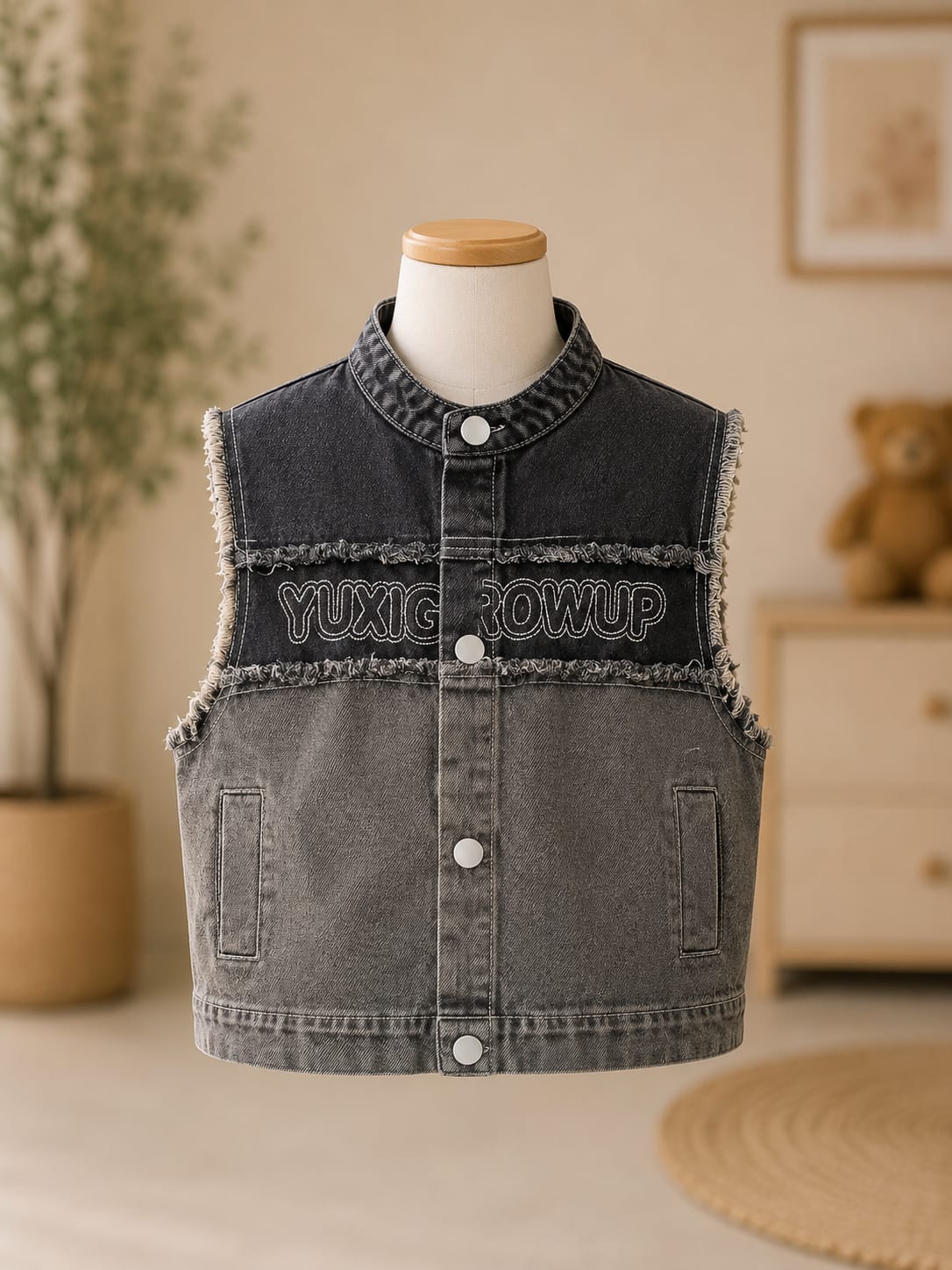 Boys Black Denim Jacket with Checked Shirt & Denim Jeans Set | 3-Piece Set | Sizes 18-26