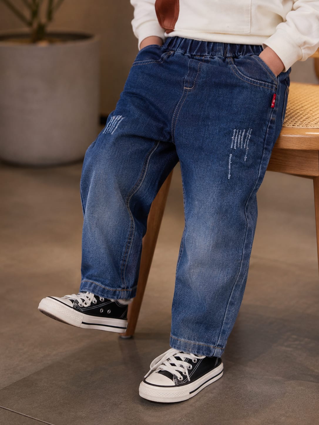 Boys 3-Piece Denim Set | Checkered Shirt, Denim Jacket & Jeans | Trendy Kids Outfit | Size 18-26