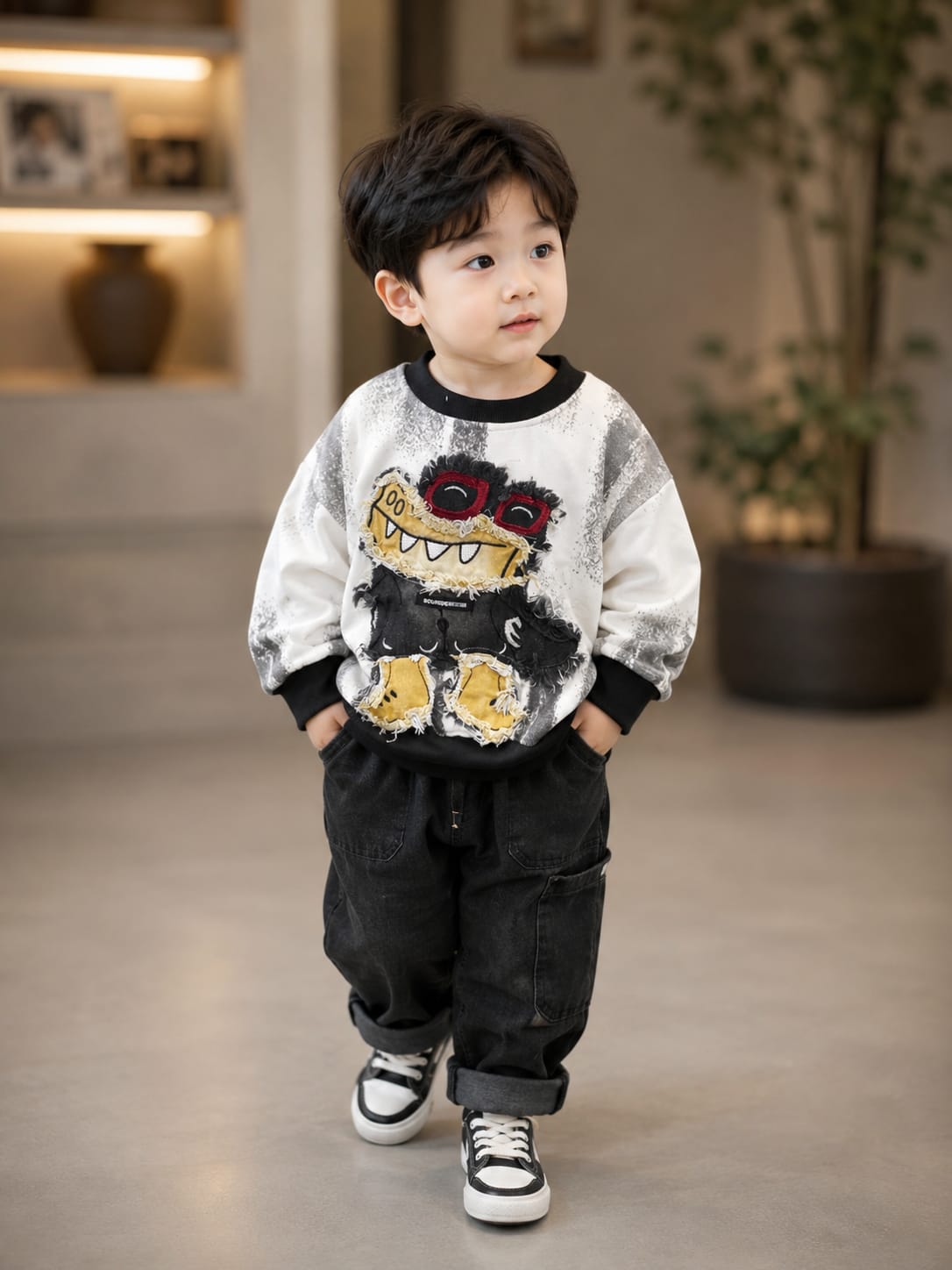 Boys Premium Monster Graphic Sweatshirt | Stylish Printed Kids Sweatshirt | Sizes 18-26