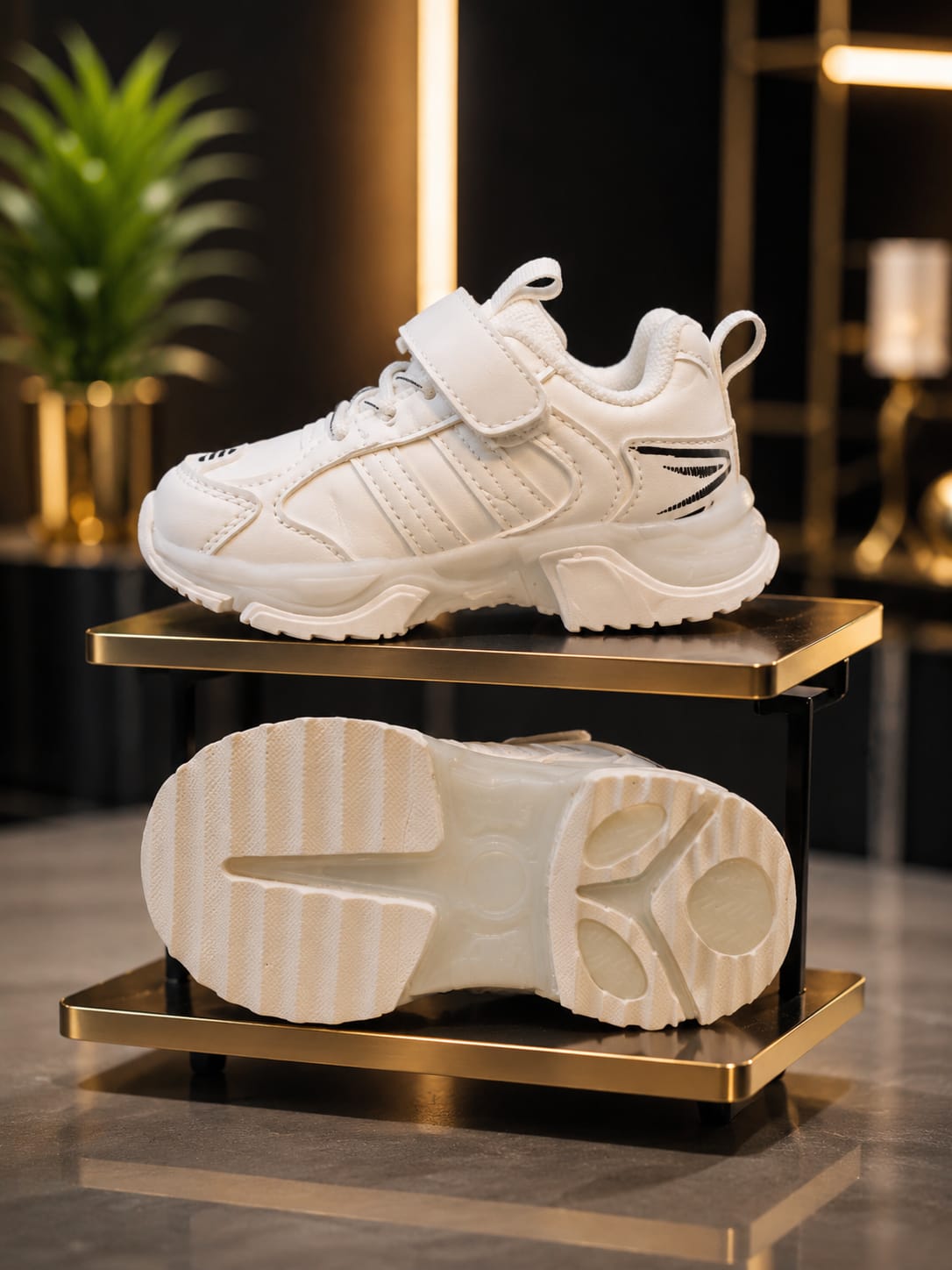 Kids LED Light-Up Sports Shoes – White | EU 22–26