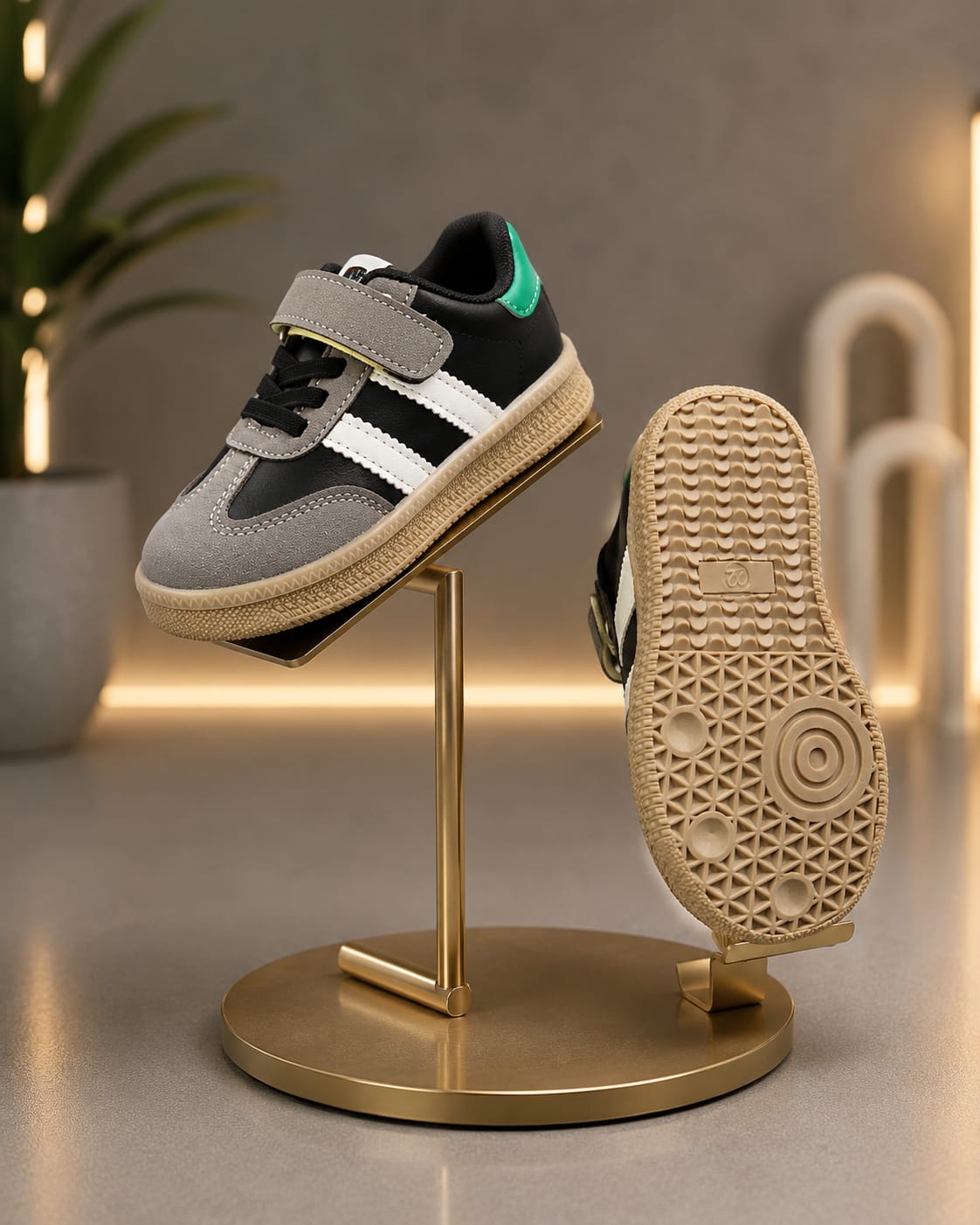 Kids Casual Sports Shoes – Black & Grey | EU 22–26