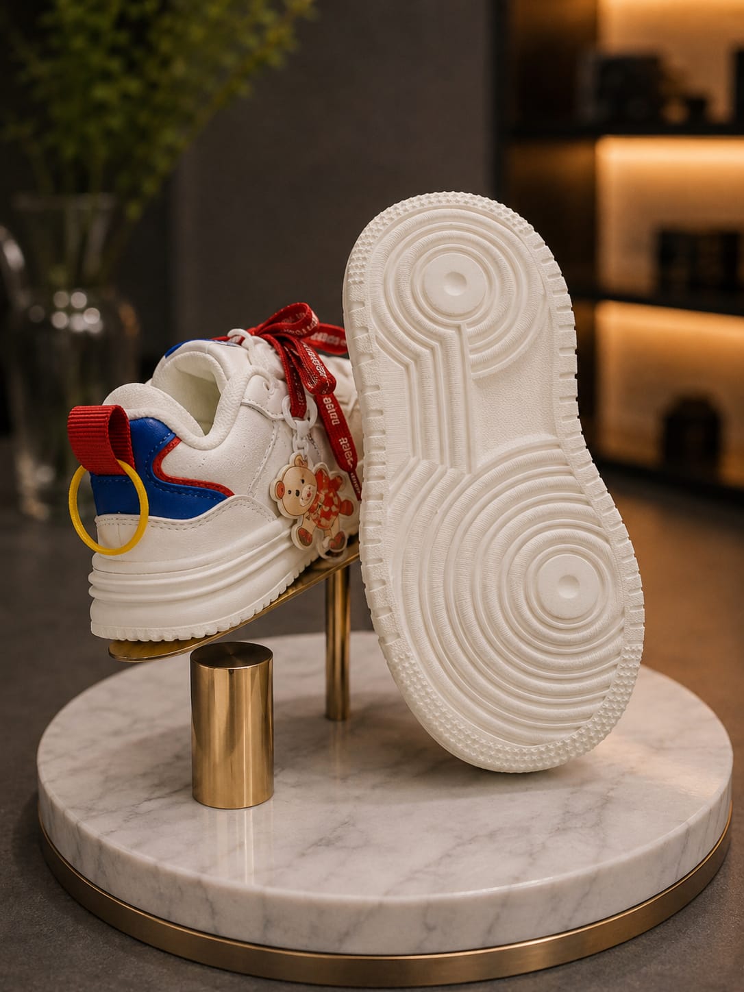 Kids White & Red Stylish Casual Sneakers for Boys & Girls – EU 26-31