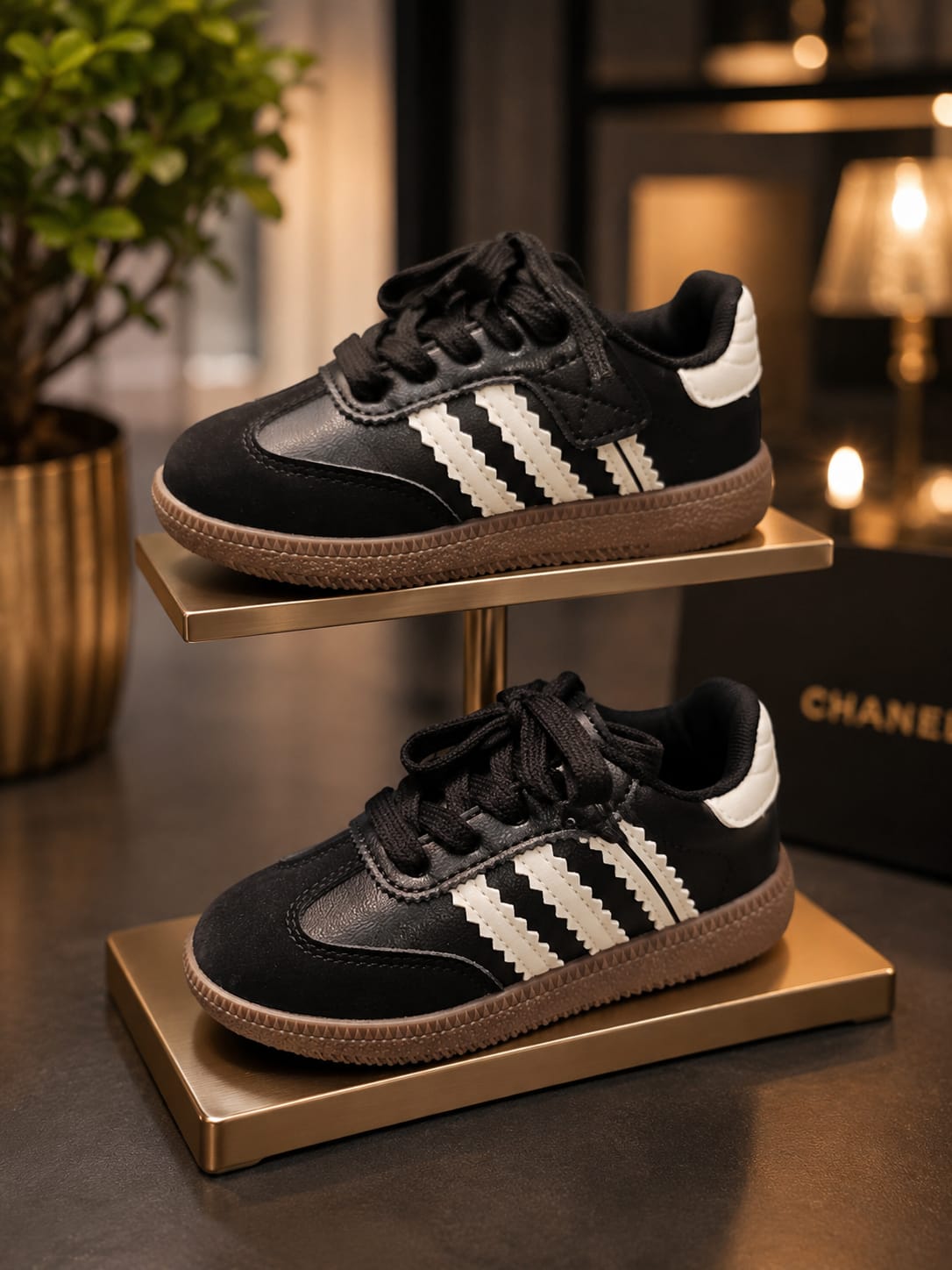 Kids Black & White Trendy Casual Sneakers – EU 26-30