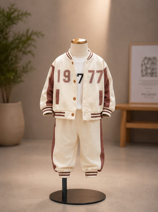 Boys’ 3-Piece Varsity Tracksuit Set | Jacket, T-Shirt & Jogger | Sizes 18–26
